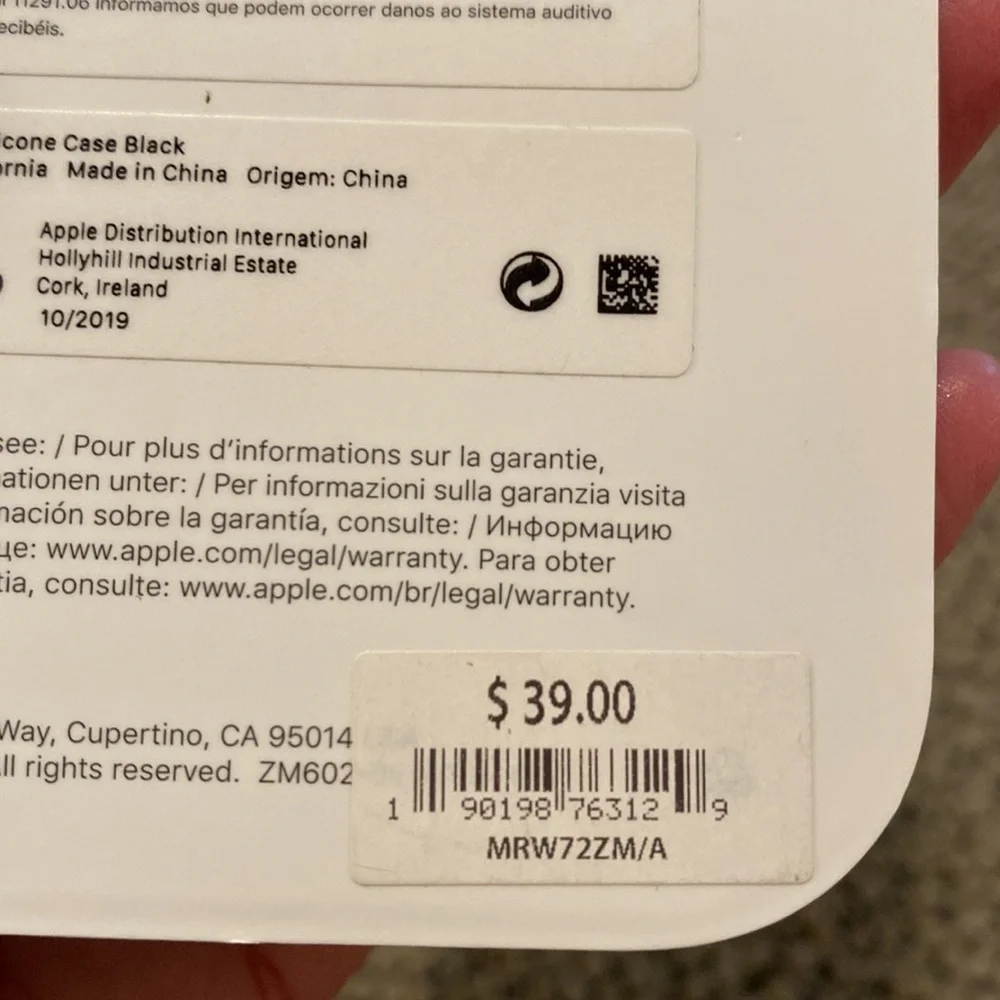 NWT Apple iPhone X Black Silicon Case